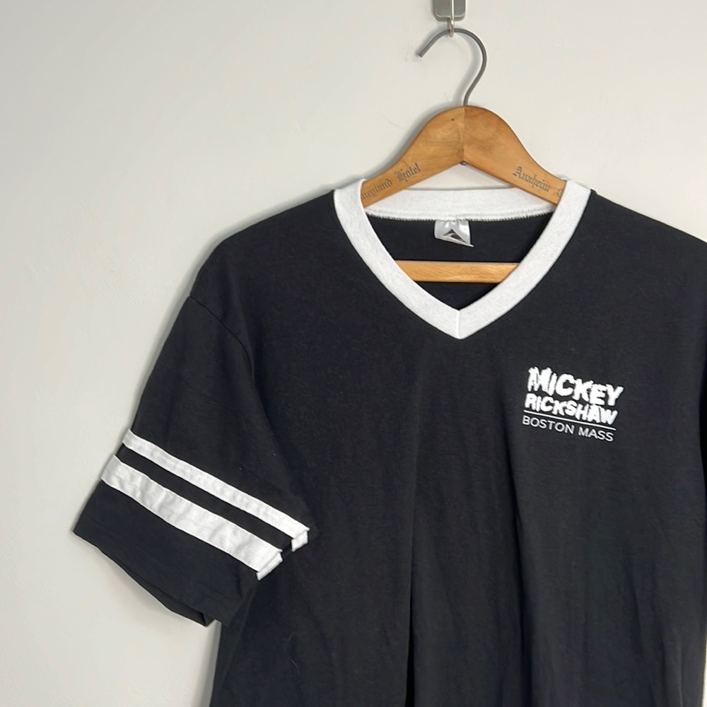 NWOT Mickey Rickshaw Punk Soccer Tee Black & White Large